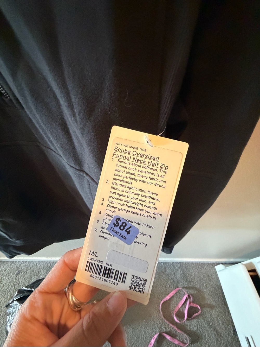 NWT Lululemon scuba oversized funnel 1/2 zip